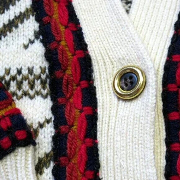 NWT J.Crew Diamond Fair Isle Lambswool Blend Boxy Cardigan Sweater XS - Picture 5 of 7